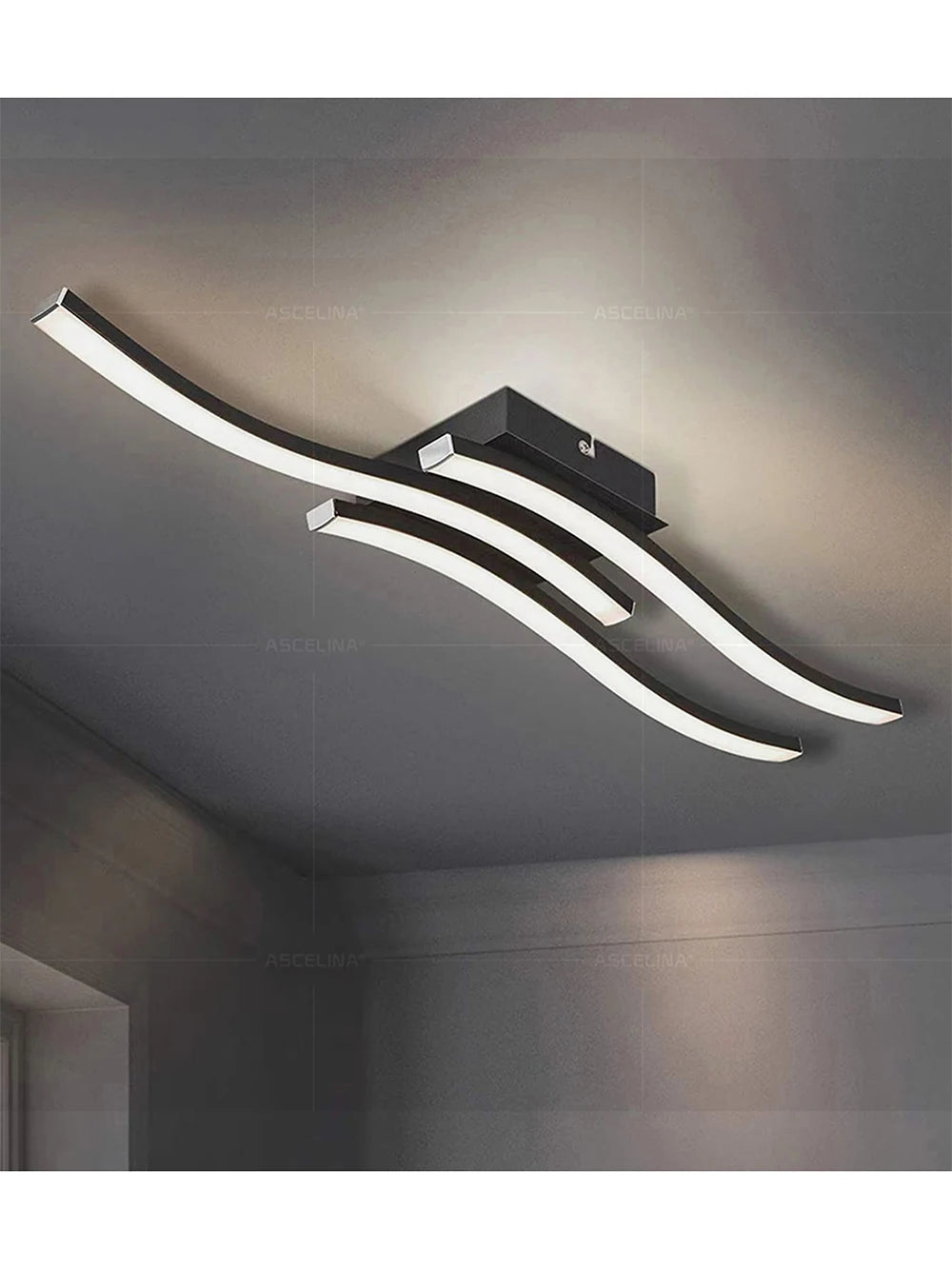 Modern LED Ceiling Light Long Wave Lamp Living Room