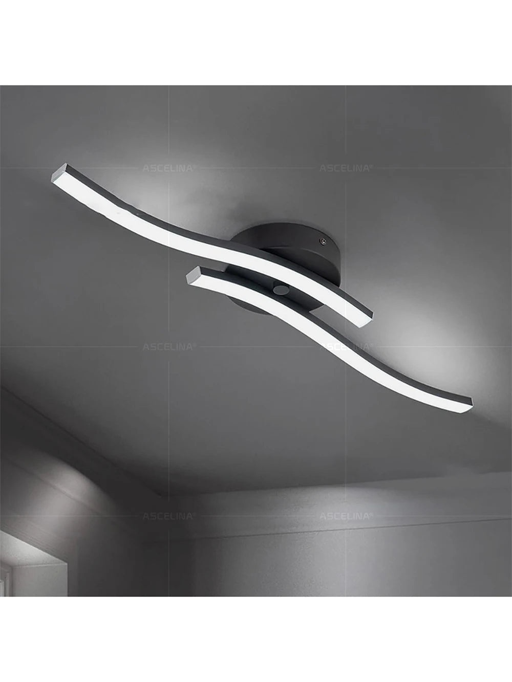 Modern LED Ceiling Light Long Wave Lamp Living Room