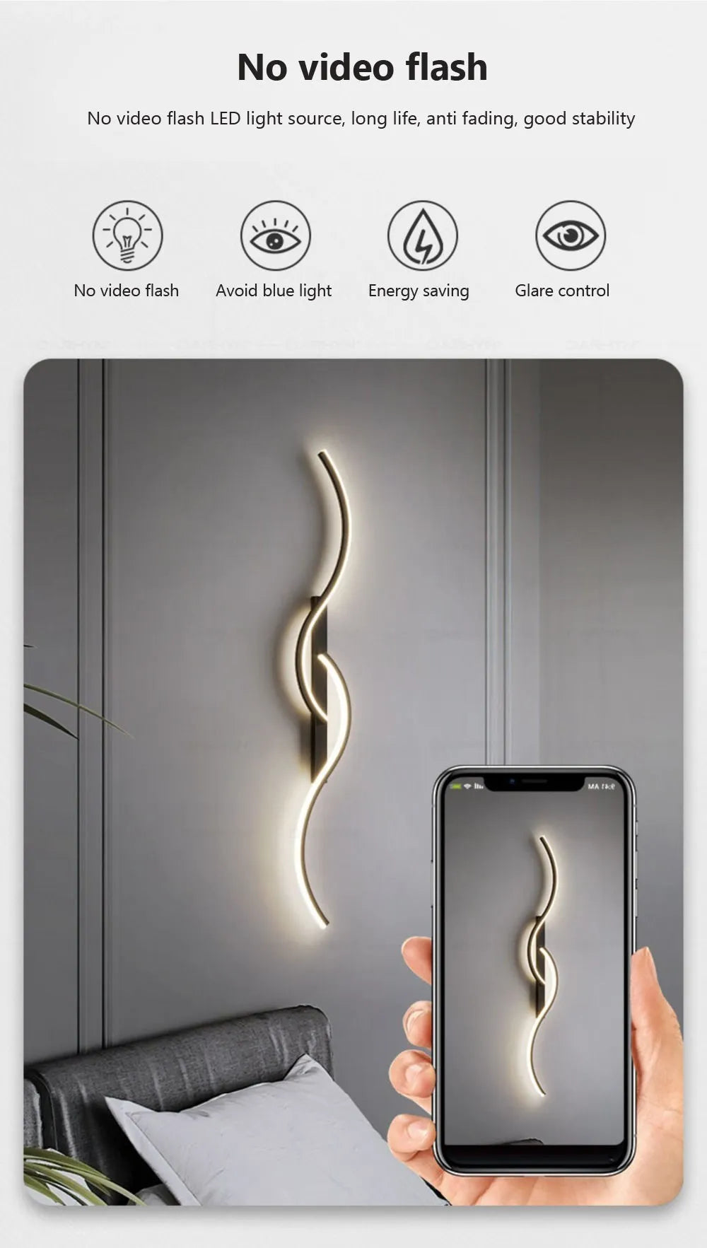Modern LED Wall Lamp Minimalist Led Light Bedroom