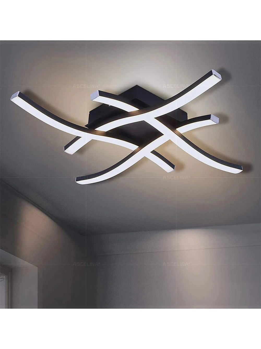 Modern LED Ceiling Light Long Wave Lamp Living Room